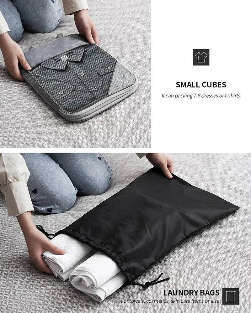 Expandable Compression Packing Cubes for Suitcases,6 Set Lightweight Travel Packing Organizer for Travel Carry on Suitcase Bags