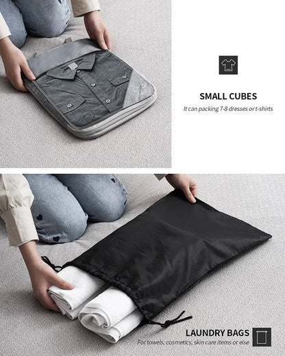 Expandable Compression Packing Cubes for Suitcases,6 Set Lightweight Travel Packing Organizer for Travel Carry on Suitcase Bags