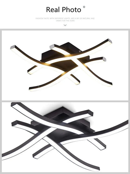 LED Ceiling Light Surface Installation Living Room Lamp Modern Bedroom Kitchen Led Ceiling Light Elegant Curved Ceiling Light