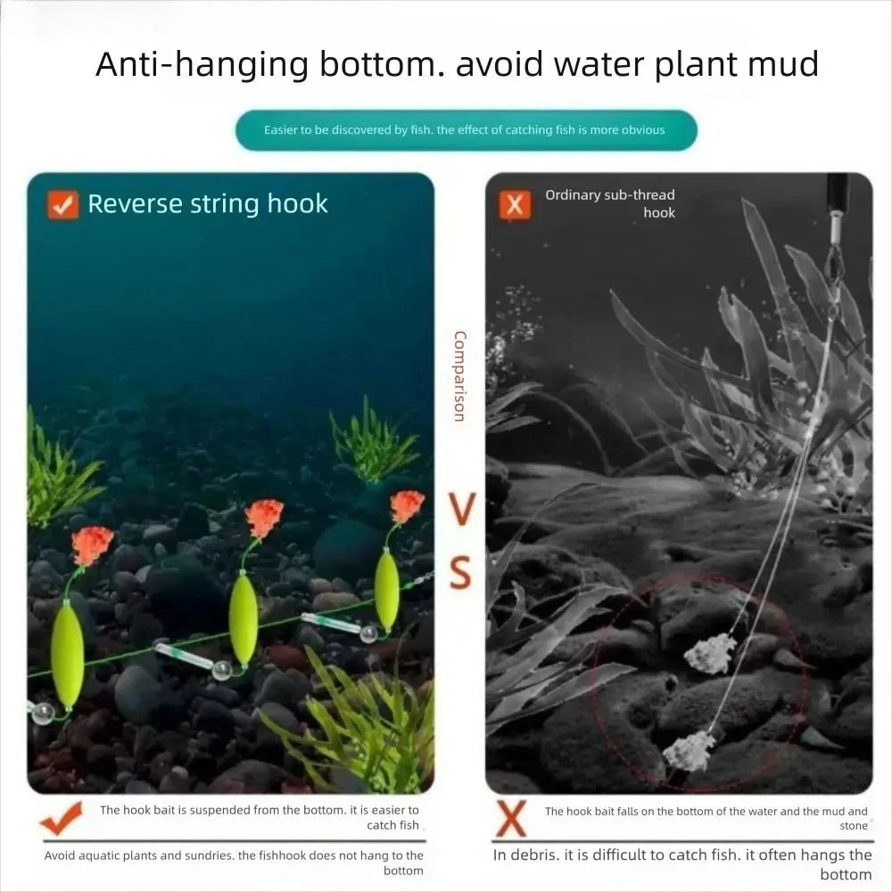 Three Hook Fishing Hair Rigs Hook Suspension Anti Bottom Carp Fishing Hook Ready Made Pesca Carp Rigs Fishing Lure