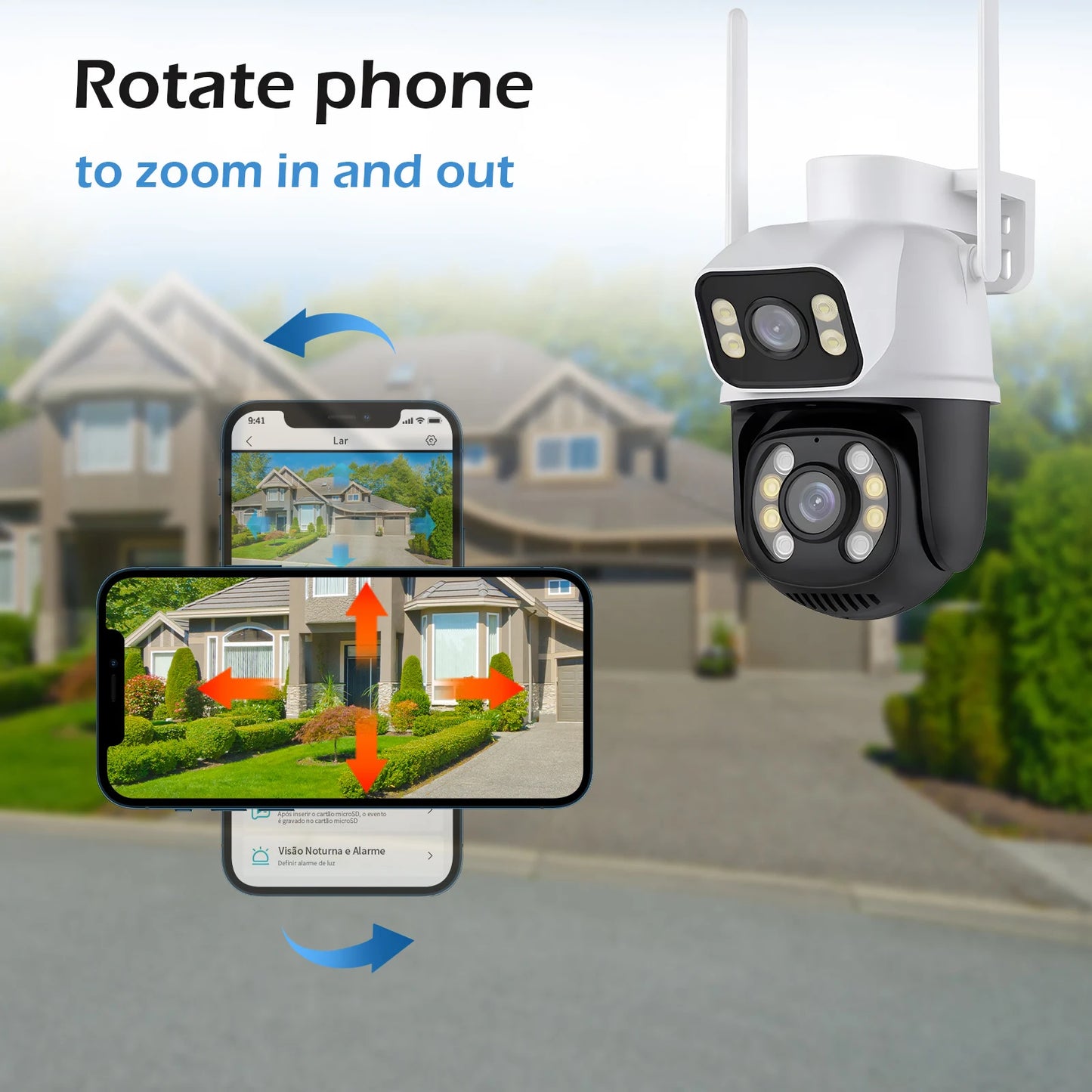 Icsee Camera Wifi Security Camera Wifi Security Camera Camera External Wifi Camera Camera 4K 3 + 3MP Brazil