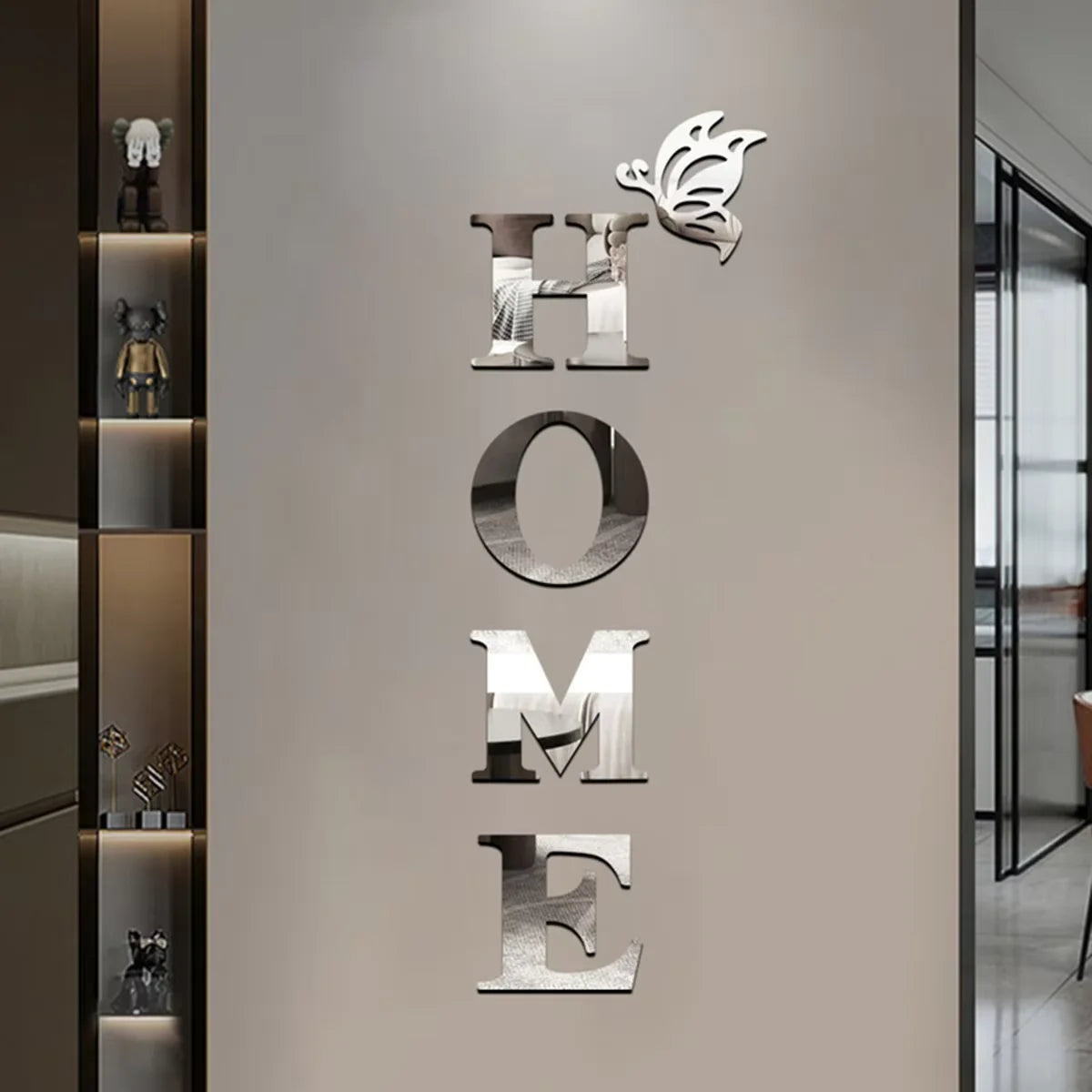 HOME Home Logo 3D Mirror Wall Sticker, Entrance Decoration, Home Decoration