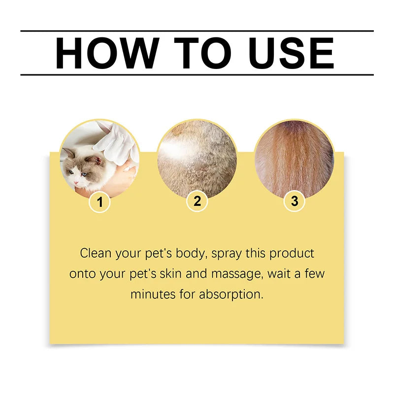 50ml Pet Skin Care Spray New Effectively Relieves Pet Skin Discomfort Spray Pet External Care Spray 1/2pcs ﻿