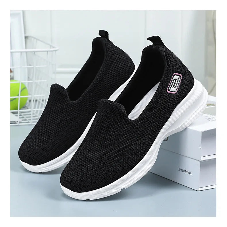 Women Vulcanized Shoes High Quality Sneakers Slip on Flats Men Loafers Breathable Mesh Walking Sneakers Women Sneakers