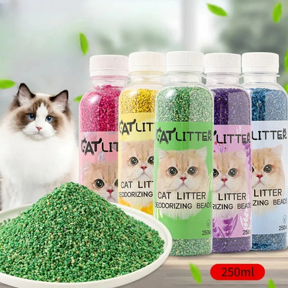 Natural Deodorizing Beads for Cat Litter Box 5 Fresh Scents Odor Control Absorbent Pearls Pet Toilet Supplies for Cats