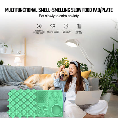 Pet Licking Mat Pet Silicone Eating Ware Dog Slow Food Mat Placemat  Dog Feeder Supplies Suction Cup Dog Bathing Distraction