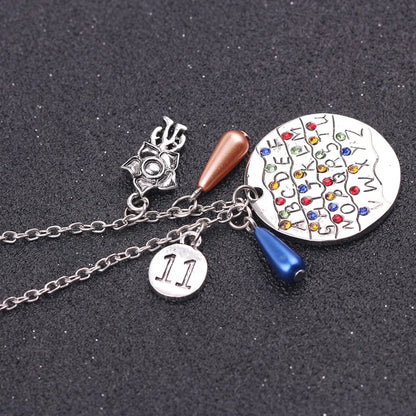 Film Television Peripherals 26 Alphabet Necklace Originality Circular Letters Dotted With Rhinestones Necklace