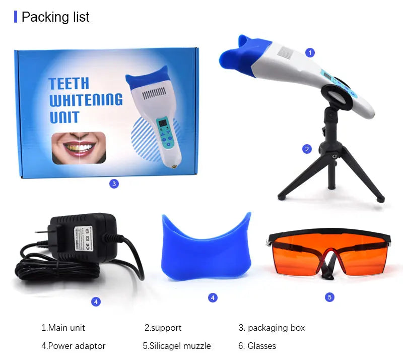 3W portable Dental Unit Bleaching Machine LED Teeth Whitening Light with 10pcs  Blue LED Lights