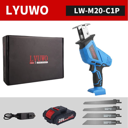 20V Rechargeable Reciprocating Saw Adjustable Speed Electric Saw Blade Saw Portable Wood Metal Cutting Chain Saw