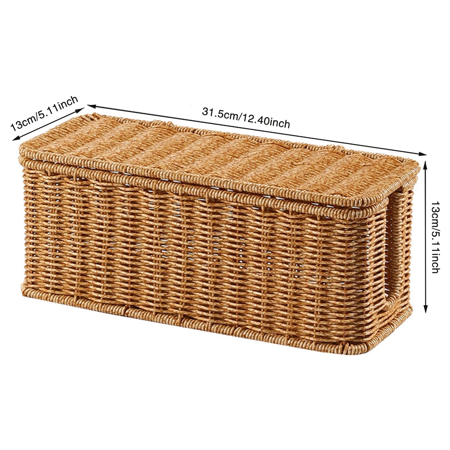Hand-Woven Charging Station Storage Box Cable Management Basket for USB Cables Data Cables Organizer
