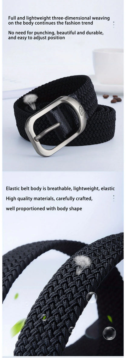 Men's Belt Casual Woven Elastic Belt Outdoor Sports Women's Belt No Need for Punching Climbing Work Belt For Men Women Fashion