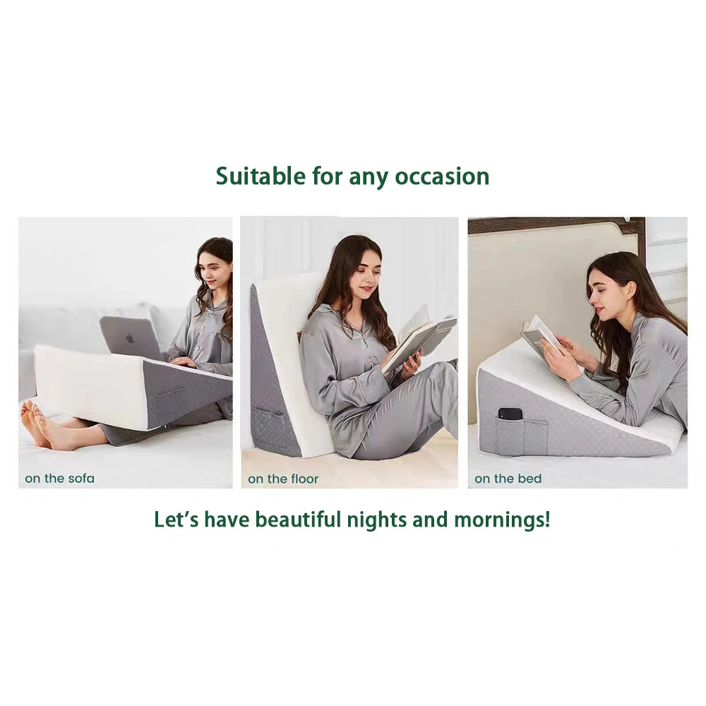 Wedge Pillows for Sleeping, Bed Pillow for After Surgery, Body Positioners for Leg Elevation, Acid Reflux, Gerd, Snoring Relief
