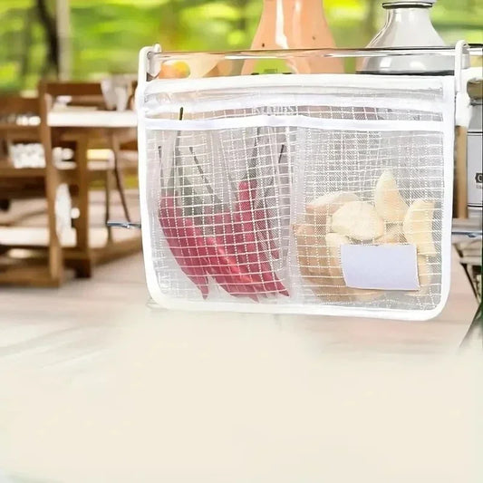 1pc Refrigerator Door Organizer Fridge Hanging Mesh Bag For Kitchen Storage Bag