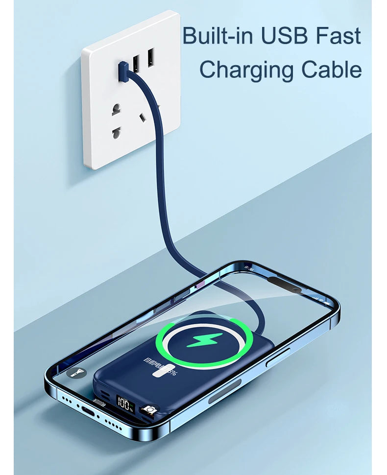 Magnetic Power Bank 20000mAh 10W Wireless Fast Charging Portable Battery Magsafe Powerbank for iPhone 16 14 15 pro Huawei Xiaomi