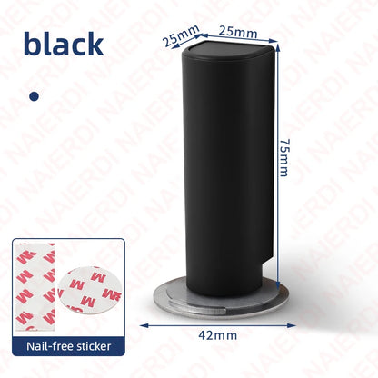 NAIERDI Magnetic Door Stopper Stainless Steel Heavy Duty Door Stop Black Nail-free Door Suction Door Holder Door Hardware