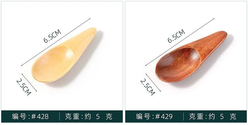 Mini Creative Tea Spoon Short Handled Small Wooden Spoon Coffee Spoon Spice Spoon Salt Spoon Milk Powder Spoon Wholesale