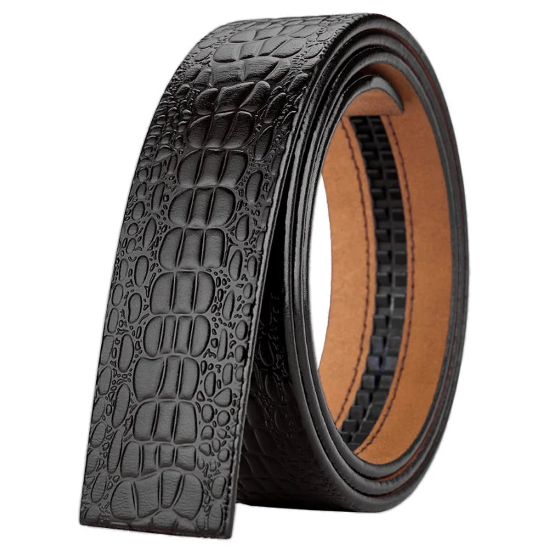 Leather material waistband. Single belt, crocodile pattern belt, casual waist belt, 3.5cm belt