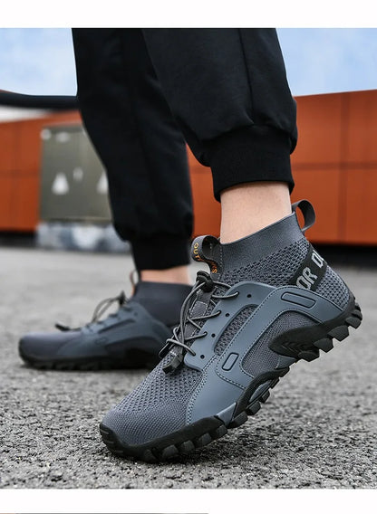 Men's Breathable Shoes Outdoor Non Slip Elastic Band Camping Shoes for Couples Athleisure Men's Shoes