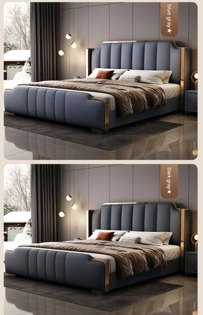 Italian Luxury Beds Leather Modern Simple Storage Beds Queen White Bedroom Double Somieres Marcos De Cama Bedroom Furniture