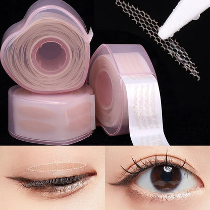 360Pcs Natural Eyelid Tape Sticker Invisible Double Fold Eyelid Lace Paste Clear Beige Stripe Self-adhesive Eye Tape Makeup Tool
