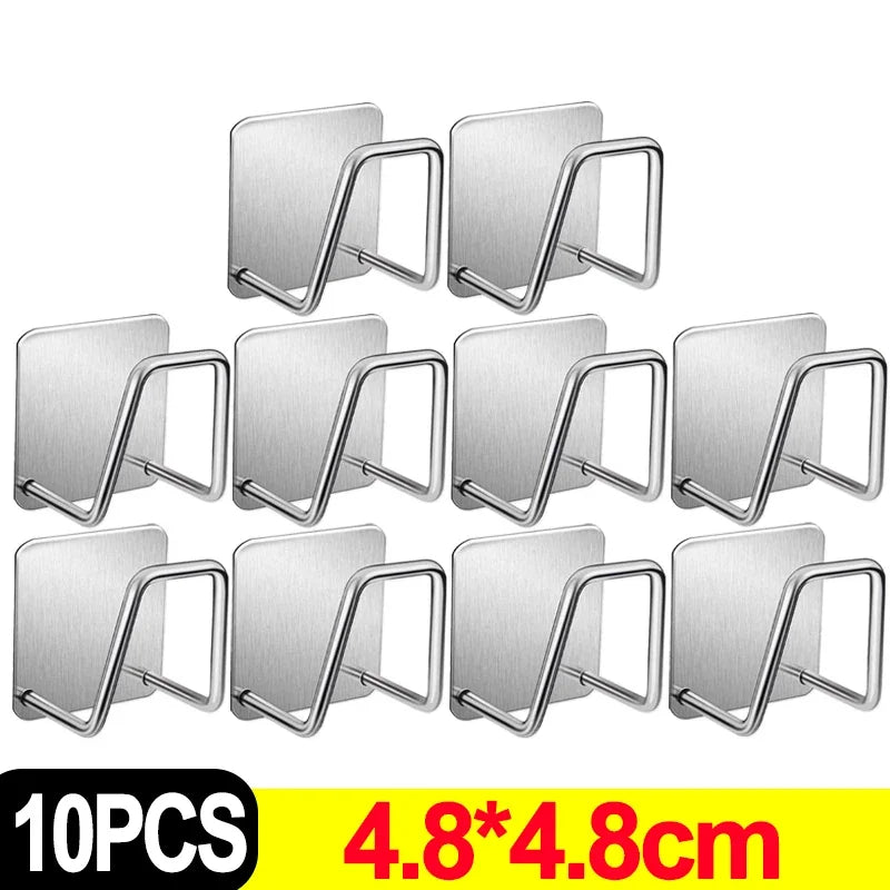Kitchen Stainless Steel Sink Sponges Holders Self Adhesive Drain Drying Racks Wire Rag Organizer Hooks Multipurpose Wall Hooks