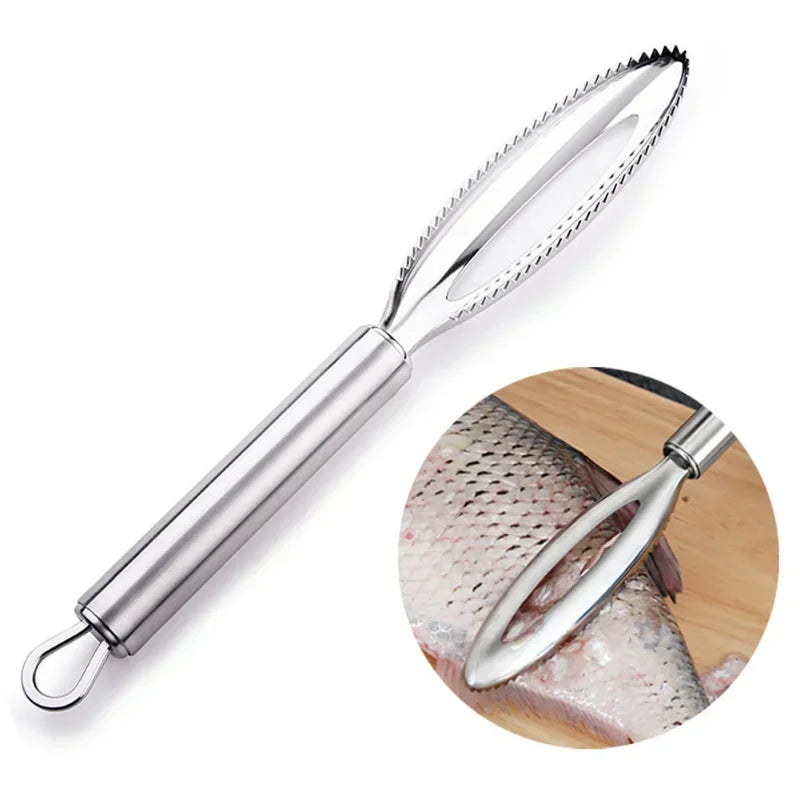 Stainles Fish Scales Scraping Graters Fast Cleaner Remove Skin Brush Cleaning Scraper Peeler Bone Scaler Tongs Tweezers Tool