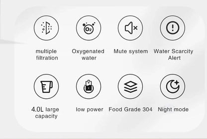 4.0L Stainless Steel Water Fountain For Cat With App Control Smart Automatic Intelligent Pets Water Dispenser Cats Dogs Products