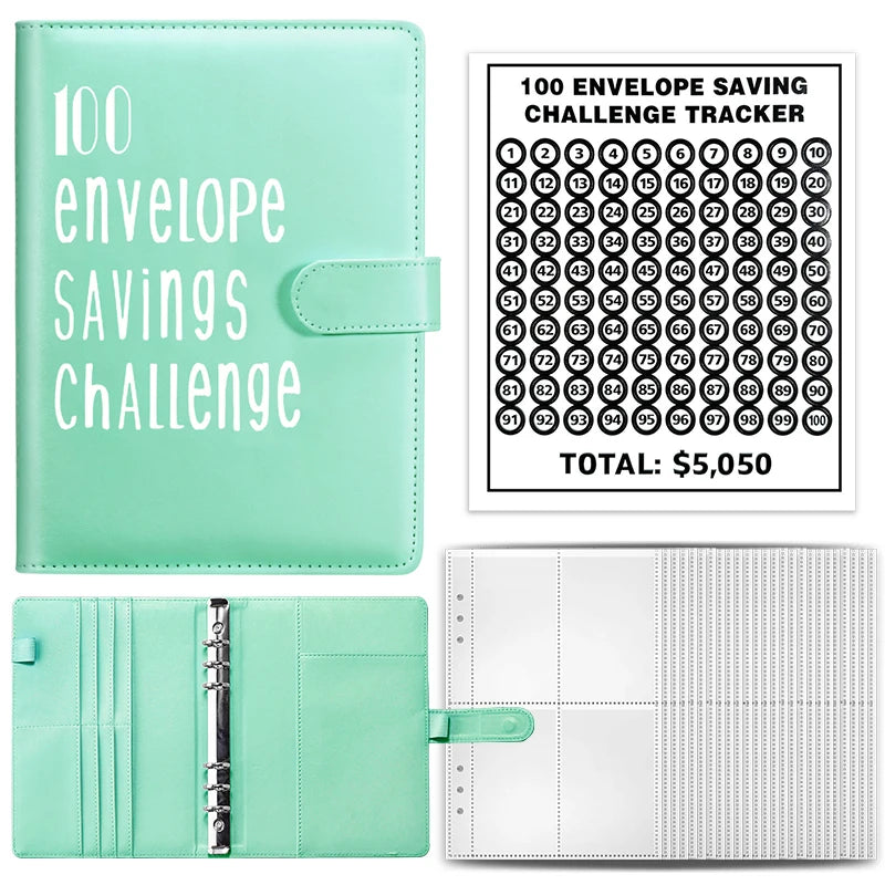 100 Envelope Cash Savings Challenge, Saving Challenge Envelop Book, Budget Envelope Financial Assistant, A5 Size Cash Binder