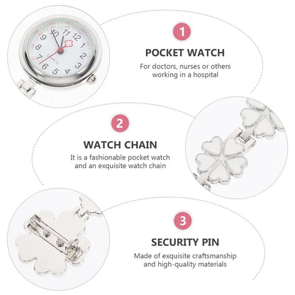 Nurse Watch- Womens Nurse Clip on Watch Nurse Fob Watch Nursing Pin Clip Watch Nurse Fob Watch ( White )