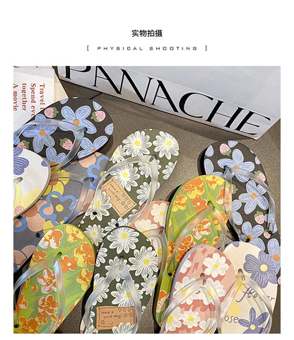 Flip Flops Trendy Summer Outerwear Fashionable Clip On Beach Slippers Anti Slip Couple'S Splint Slippers Leisure Convenience