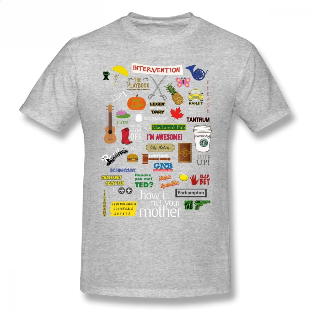 Mens Bet T Shirts How I Met Your Mother T-Shirt Cotton Tee Big Graphic Cute Beach New Arrival Round Collar heavyweight Informal