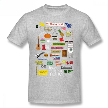 Mens Bet T Shirts How I Met Your Mother T-Shirt Cotton Tee Big Graphic Cute Beach New Arrival Round Collar heavyweight Informal