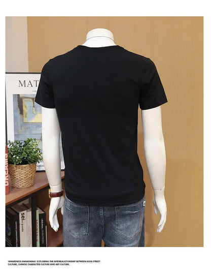 Men's T-shirts, Summer Round Neck Printed Trendy Men's Casual Versatile Short Sleeve Tops