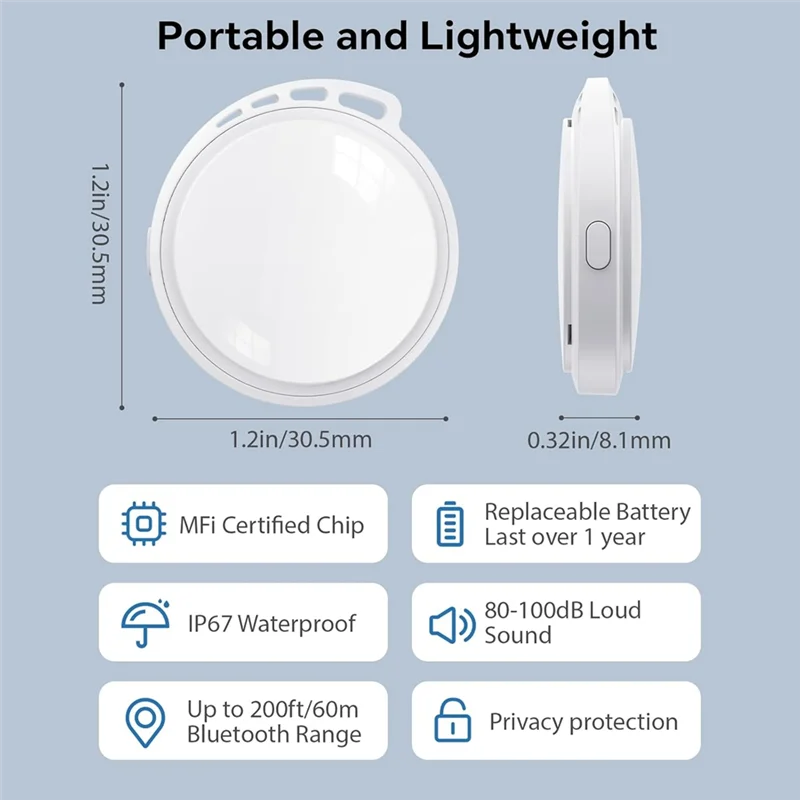 A23F-2 Pack Smart Tag Trackers For Airtag Find My For Pets Wallet Backpack Suitcase Bags Dogs Cat Luggage