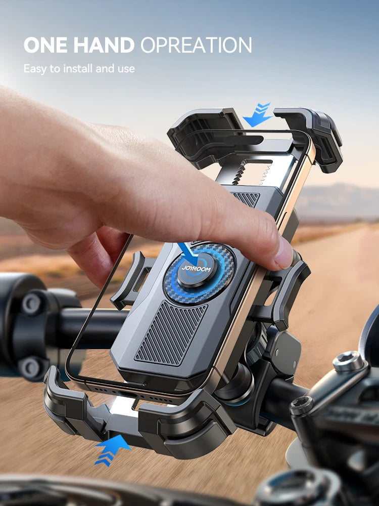 Joyroom Motorcycle Phone Mount Anti Vibration Phone Holder for Motorcycle Handlebar Bike Phone Mount for iPhone for 4.7-7” Phone