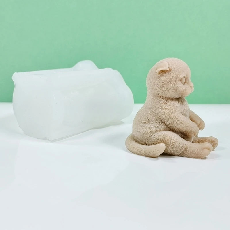 3D Dog Mold Beautiful Scented Candles Silicone Mold Craft