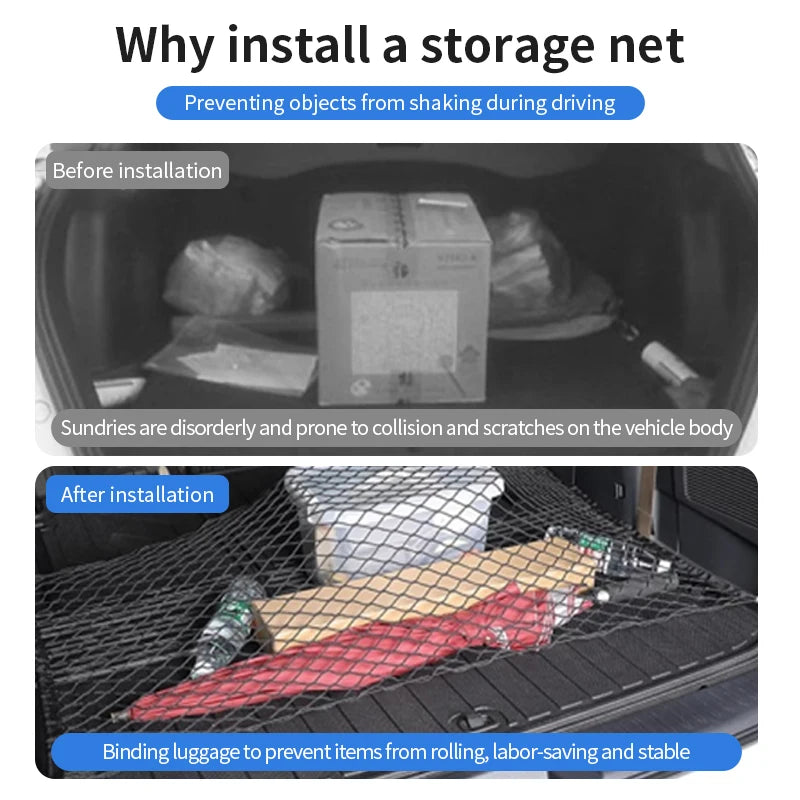 70x70 Auto for Audi A5 F5 2018 2019 2020 2021 2022 2023 2024 Accessories Car Boot Trunk Cargo Net Elastic Storage Organizer Part