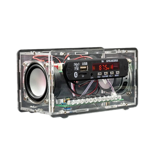 FM Radio DIY Electronics Kit Bluetooth 5.0-Compatible Speaker with Voice-activated Level Indicator DIY Electronics Kit