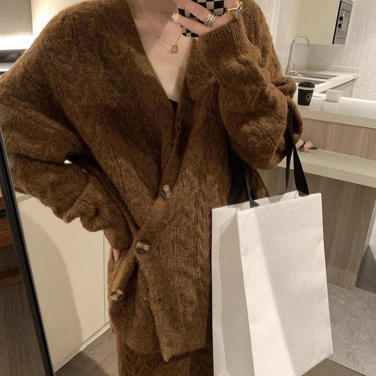 Women Sweater Winter 2 Piece Sets Elegnat Knitted Suits Female Sweaters Vintage Womens Skirt High Waist Autumn Vintage Vestidos