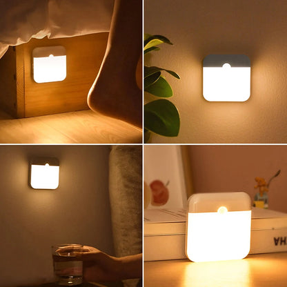 LED Wireless Night Light, Human Motion Sensor Lantern Rechargeable Wall Lamp, for Camping Summer Stairs Closet Kitchen Toilet