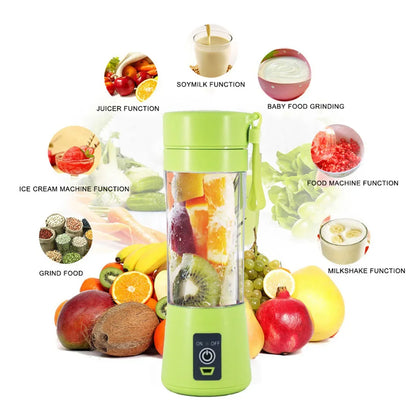 380ml Blue/Pink Mini Portable Blender Milkshake Cup With USB Rechargeable 6 Blades Mini Fruit Juice Mixer Shake Take Juice Cup