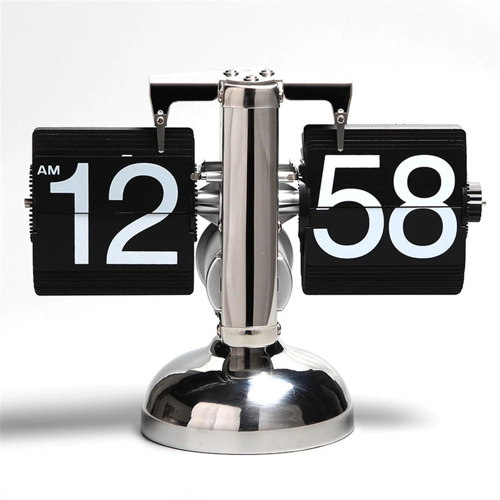 A Flipping Clock with Page Turning Automatically for Modern Home Decoration Full of Sense of Technology Retro Table Clock
