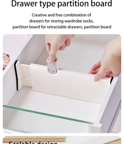 T Drawer Divider Adjustable Home Organization Dividers White Plastic Partition Holder Creative Retractable Drawer Dividers