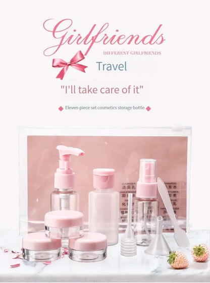 9 PCS Travel Dispensing Bottles Spray Bottles Lotion Bottles Cosmetic Bottles PET Plastic Bottles Seals Portable and Leak-proof