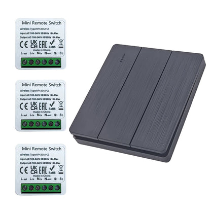 Wireless Smart Switch Light 433Mhz RF 86 Wall Panel Switch with Remote Control Mini Relay Receiver Home Led Light Lamp Fan