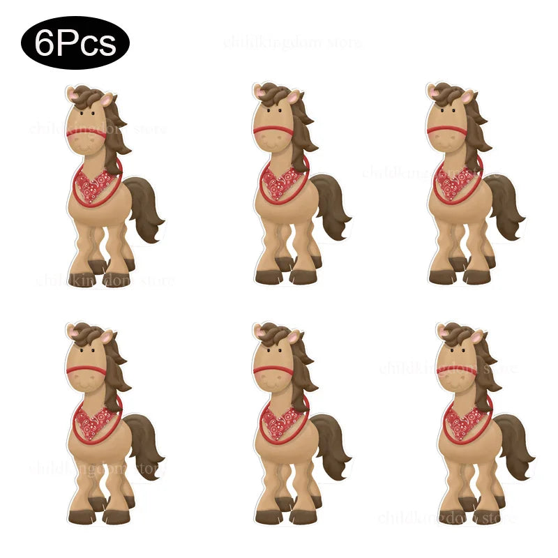 6Pcs Farm Birthday Party Animals KT Board Farm Cow Cutouts DIY Birthday Balloons Farm Theme Birthday Baby Shower Party Backdrops