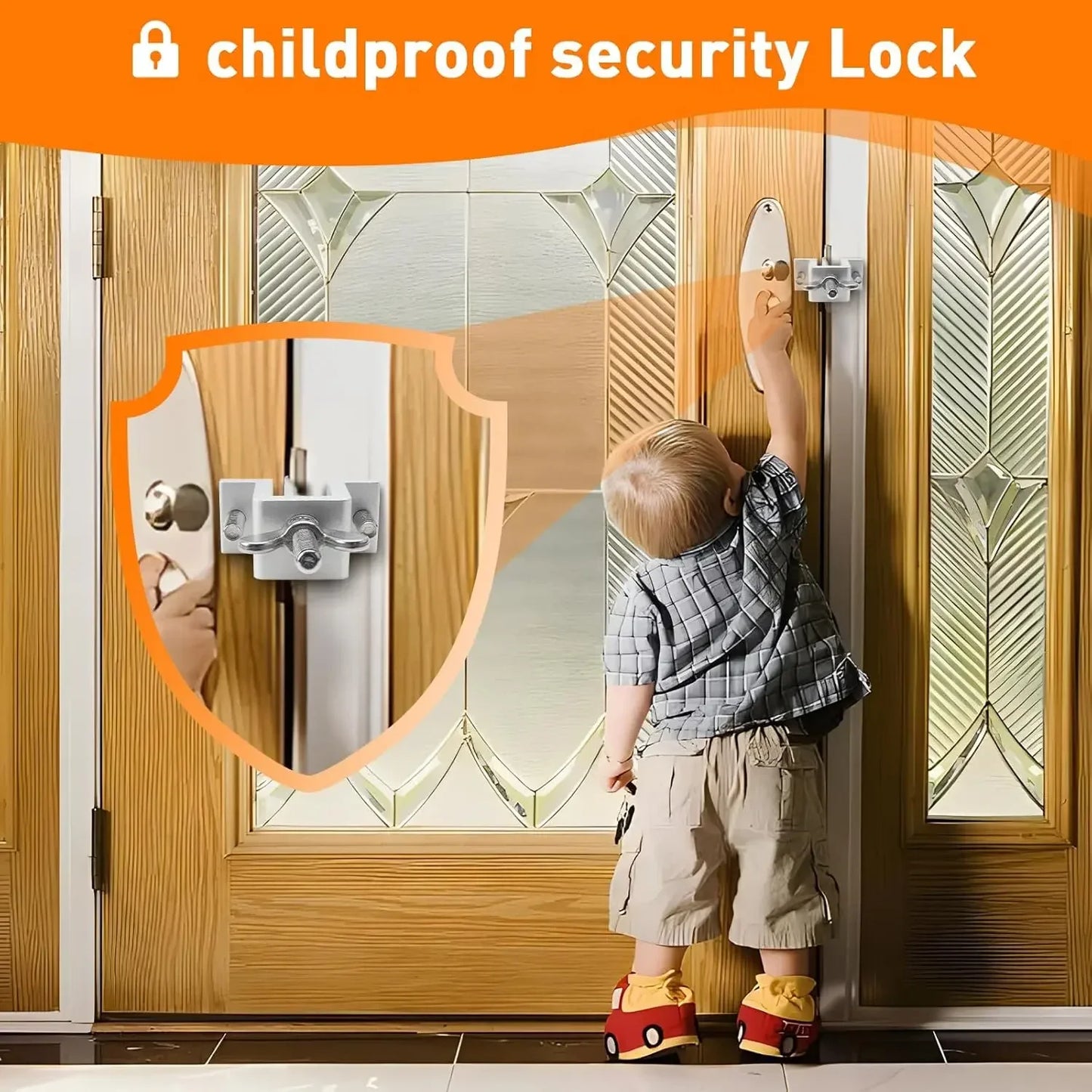 Portable Door Lock Travel Hotel Lock Dual Nut Adjustment Privacy Doors Lock Anti-Theft Door Stopper for Home Security Door Stop