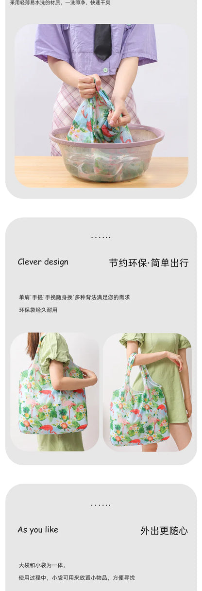 reusable bag Bag Large Foldable Shopping Bag Reusable Grocery Bag Tear-Proof Nylon Bag Suitable For Grocery Recycling Gift