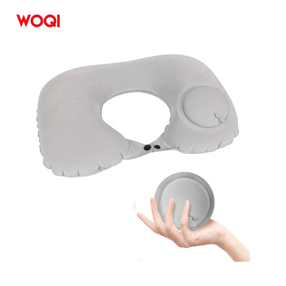 1pc Travel Pillows Airplanes Inflatable Super Light Portable Neck Pillow U-Shape Automatic Inflatable Cervical Vertebr Pillow