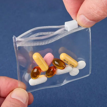 Reusable Self-Sealing White 5/10/20pcs Medicine Bags Zipper Lure Bag Hand Washable with Jewelry Storage and Travel Accessories